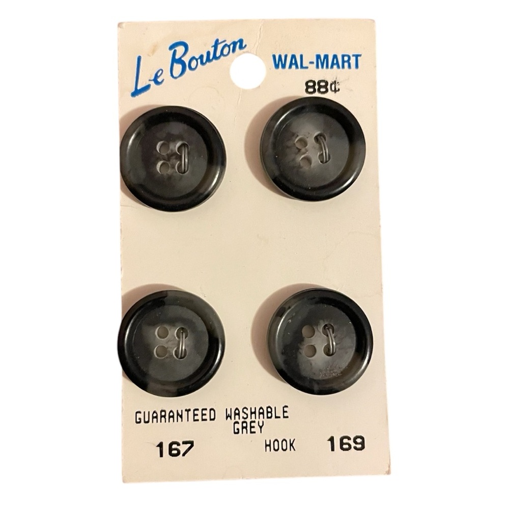 NWT Vintage Le Bouton 4 Pack of Gray Buttons